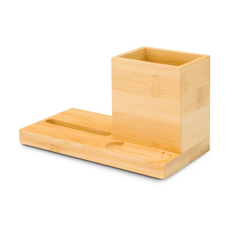Carti si Birotica - Birotica - Accesorii de birou - Suporturi accesorii birou - Organizator birou Rominox Desk, bambus, suport telefon, compartimente, 18 x 9 x 10 cm - Infinity.ro