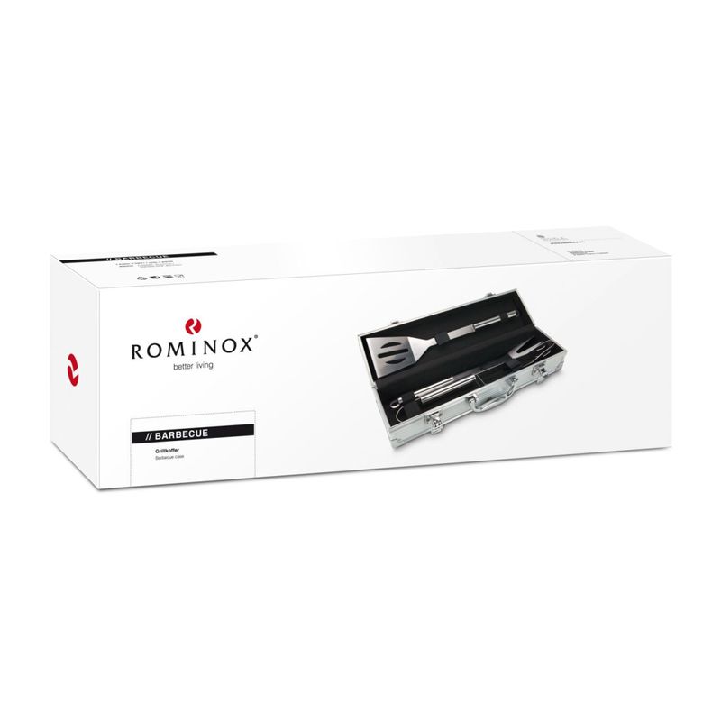 Casa si Gradina - Gradina si terasa - Gratare si accesorii - Accesorii gratare - Set gratar Rominox Barbecue, 3 piese, geanta aluminiu, inox, cleste, spatula, furculita - Infinity.ro