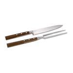 Casa si Gradina - Bucatarie si vesela - Vesela si tacamuri - Cutite si seturi de cutite - Set transare Rominox Scolpi, cutit si furculita, lemn piersic, cutie cadou, 32 cm, inox - Infinity.ro