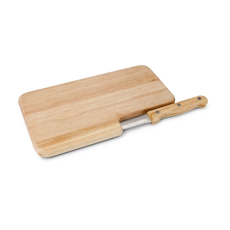 Casa si Gradina - Bucatarie si vesela - Ustensile bucatarie - Tocatoare de bucatarie - Tocator mic dejun Rominox Cena, lemn, cutit integrat zimtat, pentru snackuri, 23 x 14,5 cm - Infinity.ro