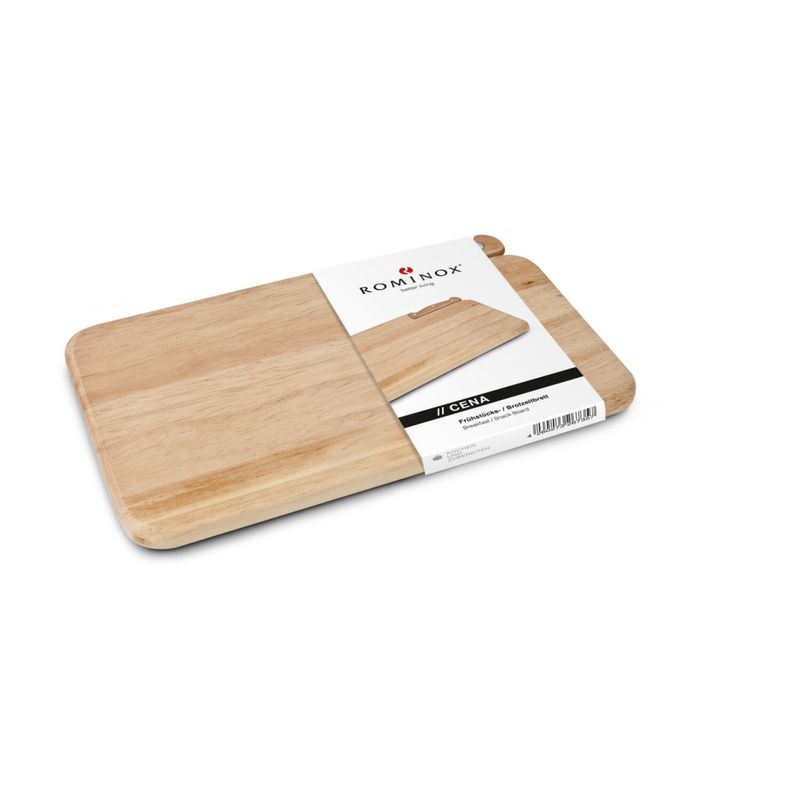 Casa si Gradina - Bucatarie si vesela - Ustensile bucatarie - Tocatoare de bucatarie - Tocator mic dejun Rominox Cena, lemn, cutit integrat zimtat, pentru snackuri, 23 x 14,5 cm - Infinity.ro