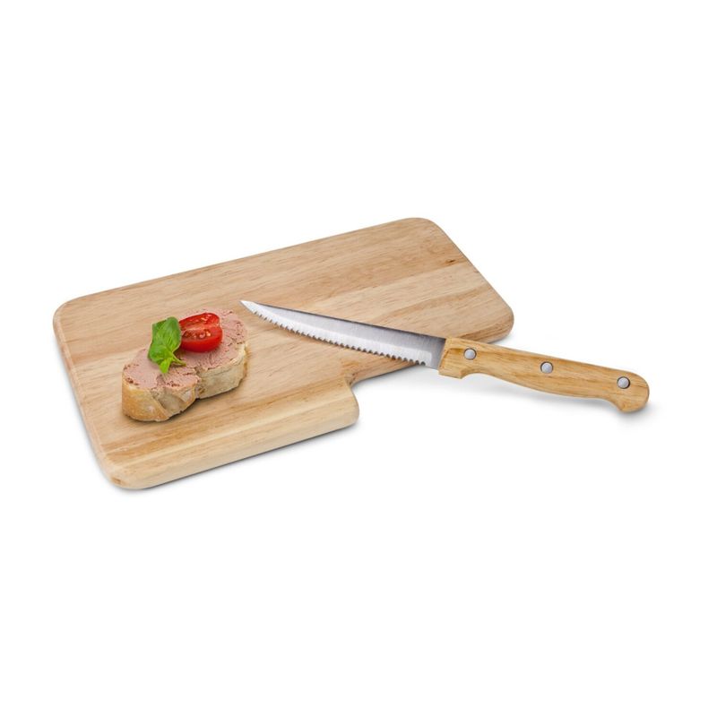 Casa si Gradina - Bucatarie si vesela - Ustensile bucatarie - Tocatoare de bucatarie - Tocator mic dejun Rominox Cena, lemn, cutit integrat zimtat, pentru snackuri, 23 x 14,5 cm - Infinity.ro