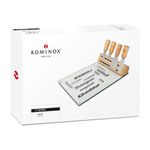 Casa si Gradina - Bucatarie si vesela - Vesela si tacamuri - Platouri de bucatarie - Set branzeturi Rominox Vetro, placa sticla, 4 ustensile inox, suport magnetic, 30 x 20 cm - Infinity.ro
