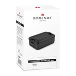 Casa si Gradina - Bucatarie si vesela - Organizare si depozitare bucatarie - Cutii alimentare - Lunchbox Rominox Quadra Matt Black, 900 ml, aluminiu, separator ajustabil, inchidere etansa - Infinity.ro