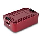 Casa si Gradina - Bucatarie si vesela - Organizare si depozitare bucatarie - Cutii alimentare - Lunchbox Rominox Quadra Red, 900 ml, aluminiu rosu, separator ajustabil, inchidere etansa - Infinity.ro