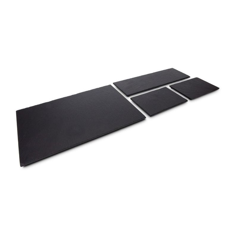 Casa si Gradina - Bucatarie si vesela - Vesela si tacamuri - Platouri de bucatarie - Set 4 platouri Rominox Tapas Ardesia, ardezie naturala, pentru aperitive, tapas si desert - Infinity.ro