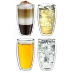 Casa si Gradina - Bucatarie si vesela - Cani si pahare - Pahare - Set 4 pahare termice Creano DG-SH, 250 ml, sticla borosilicata, perete dublu - Infinity.ro