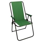 Sport si Outdoor - Camping - Mobilier pentru camping - Scaune camping - Scaun pliabil de gradina cu spatar inalt, verde, cadru metalic, max. 100 kg, 51x53x90 cm - Infinity.ro