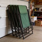 Sport si Outdoor - Camping - Mobilier pentru camping - Scaune camping - Scaun pliabil de gradina cu spatar inalt, verde, cadru metalic, max. 100 kg, 51x53x90 cm - Infinity.ro