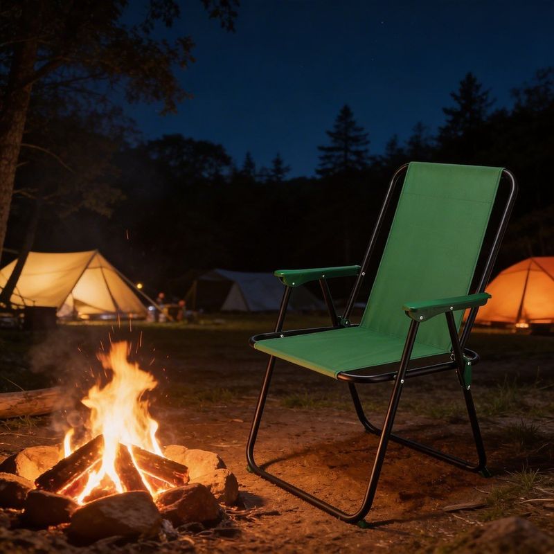 Sport si Outdoor - Camping - Mobilier pentru camping - Scaune camping - Scaun pliabil de gradina cu spatar inalt, verde, cadru metalic, max. 100 kg, 51x53x90 cm - Infinity.ro