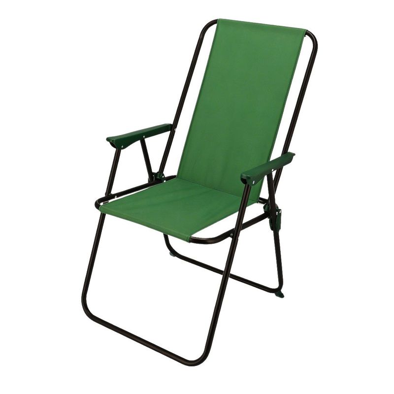 Sport si Outdoor - Camping - Mobilier pentru camping - Scaune camping - Scaun pliabil de gradina cu spatar inalt, verde, cadru metalic, max. 100 kg, 51x53x90 cm - Infinity.ro