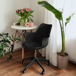 Casa si Gradina - Mobilier - Scaune si fotolii - Scaune - Scaun de birou INEZ, Jumi, negru, reglabil pe inaltime, cu roti si brate - Infinity.ro