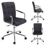 Casa si Gradina - Mobilier - Scaune si fotolii - Scaune - Scaun de birou QUATRO, Jumi, catifea neagra, reglabil pe inaltime, cu roti si brate metalice - Infinity.ro