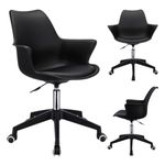 Casa si Gradina - Mobilier - Scaune si fotolii - Scaune - Scaun de birou INEZ, Jumi, negru, reglabil pe inaltime, cu roti si brate - Infinity.ro