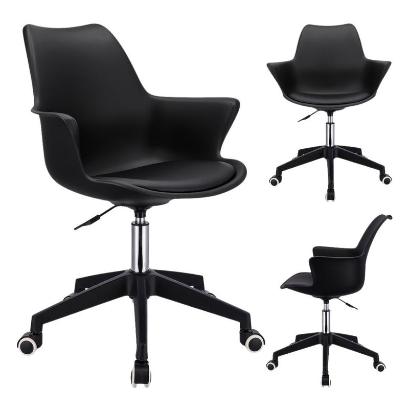 Casa si Gradina - Mobilier - Scaune si fotolii - Scaune - Scaun de birou INEZ, Jumi, negru, reglabil pe inaltime, cu roti si brate - Infinity.ro