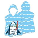 Jucarii, Copii si Bebe - Igiena si ingrijire - Baia bebelusului - Prosoape si halate de baie copii - Prosop poncho pentru copii, cu gluga, model rechin Area, 60x60 cm, pelerina de plaja, albastru - Infinity.ro