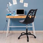Casa si Gradina - Mobilier - Scaune si fotolii - Scaune - Scaun de birou ergonomic pivotant Joy, reglabil pe inaltime, cu roti si perna de sezut, negru/gri - Infinity.ro