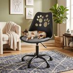 Casa si Gradina - Mobilier - Scaune si fotolii - Scaune - Scaun de birou ergonomic pivotant Joy, reglabil pe inaltime, cu roti si perna de sezut, negru/gri - Infinity.ro