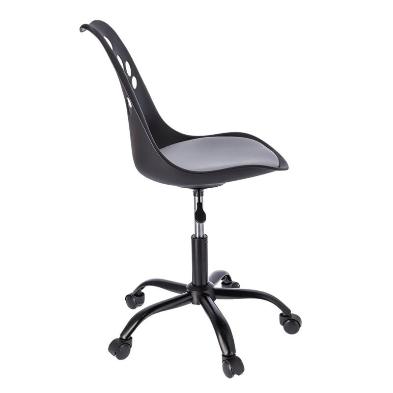 Casa si Gradina - Mobilier - Scaune si fotolii - Scaune - Scaun de birou ergonomic pivotant Joy, reglabil pe inaltime, cu roti si perna de sezut, negru/gri - Infinity.ro