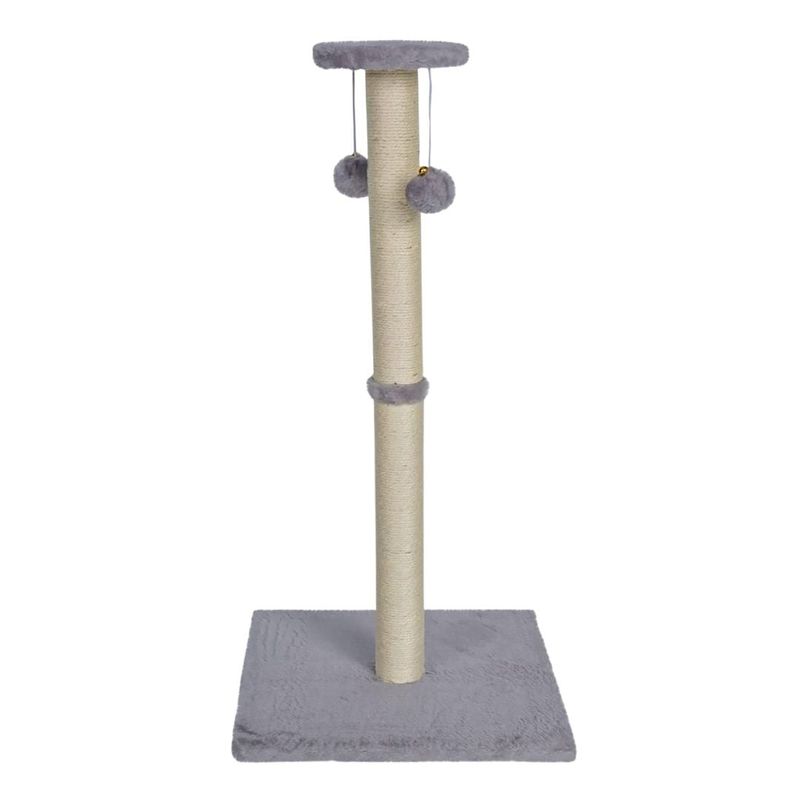 Petshop - Accesorii petshop - Jucarii animale - Ansambluri de joaca - Ansamblu de joaca si stalp sisal pentru pisici, Jumi, cu clopotei, gri, 81 cm - Infinity.ro