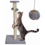 Petshop - Accesorii petshop - Jucarii animale - Ansambluri de joaca - Ansamblu de joaca si stalp sisal pentru pisici, Jumi, cu clopotei, gri, 81 cm - Infinity.ro