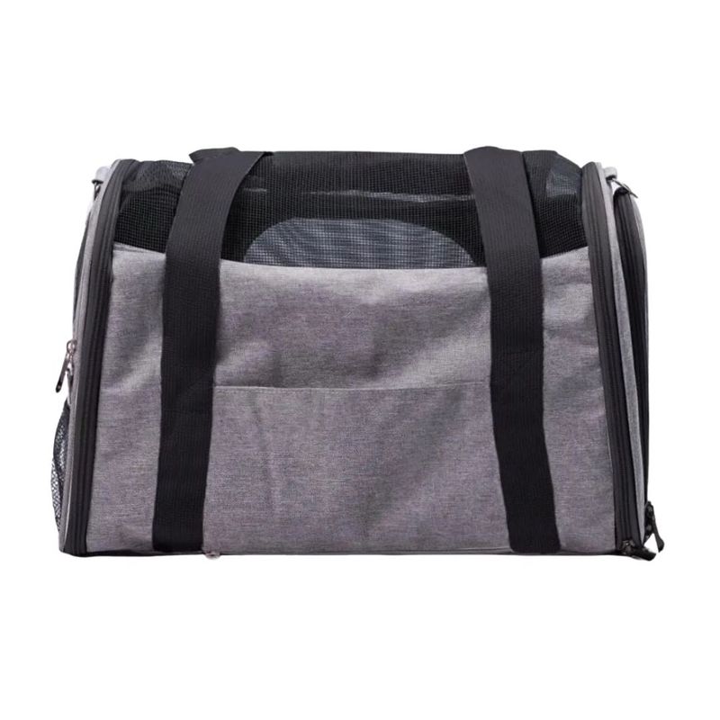 Petshop - Accesorii petshop - Culcusuri si custi - Genti si articole transport - Geanta transport animale de companie pliabila, mesh respirabil, 44x25x28 cm, max. 5 kg, gri - Infinity.ro
