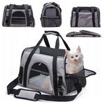 Petshop - Accesorii petshop - Culcusuri si custi - Genti si articole transport - Geanta transport animale de companie pliabila, mesh respirabil, 44x25x28 cm, max. 5 kg, gri - Infinity.ro