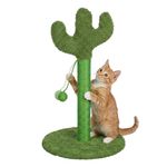 Petshop - Accesorii petshop - Jucarii animale - Ansambluri de joaca - Ansamblu de joaca si stalp sisal pentru pisici, Jumi, model cactus verde, 43 cm - Infinity.ro