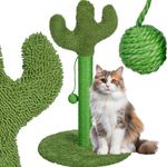 Petshop - Accesorii petshop - Jucarii animale - Ansambluri de joaca - Ansamblu de joaca si stalp sisal pentru pisici, Jumi, model cactus verde, 43 cm - Infinity.ro