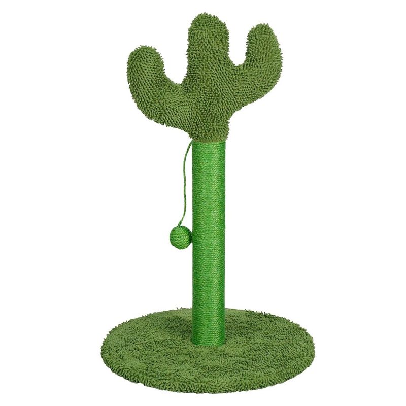 Petshop - Accesorii petshop - Jucarii animale - Ansambluri de joaca - Ansamblu de joaca si stalp sisal pentru pisici, Jumi, model cactus verde, 43 cm - Infinity.ro