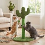 Petshop - Accesorii petshop - Jucarii animale - Ansambluri de joaca - Ansamblu de joaca si stalp sisal pentru pisici, Jumi, model cactus verde, 43 cm - Infinity.ro