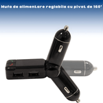 Auto si Moto - Electronice auto - Multimedia auto - Modulator FM auto pliabil, Bluetooth pentru muzica si apeluri, microfon integrat, 2 x USB-A - Infinity.ro