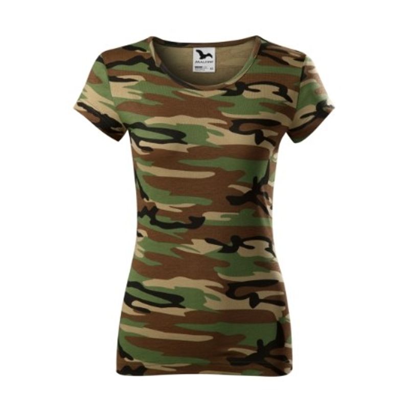 Fashion, accesorii si bijuterii - Femei - Imbracaminte femei - Tricouri si topuri femei - Tricou pentru dama, Camo Pure C22, Malfini, camuflaj maro - 2XL - Infinity.ro