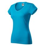 Fashion, accesorii si bijuterii - Femei - Imbracaminte femei - Tricouri si topuri femei - Tricou pentru dama, Fit V-neck 162, Malfini, turcoaz - L - Infinity.ro