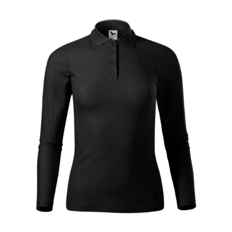 Fashion, accesorii si bijuterii - Femei - Imbracaminte femei - Tricouri si topuri femei - Tricou polo pentru dama, Pique Polo LS 231, Malfini, negru - 2XL - Infinity.ro