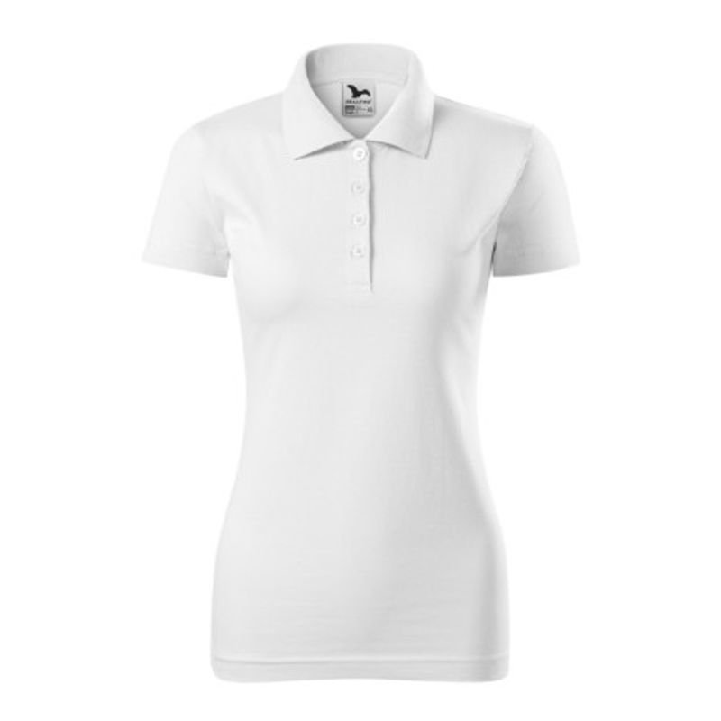 Fashion, accesorii si bijuterii - Femei - Imbracaminte femei - Tricouri si topuri femei - Tricou polo pentru dama, Single J. 223, Malfini, alb - XS - Infinity.ro