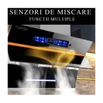 Electronice si Electrocasnice - Aragazuri, cuptoare si hote - Hote - Hote decorative - Hota inteligenta Florida, comenzi vocale, senzori de miscare, touch screen, autocuratare, 3 trepte, 840 m3/h, 180W, 60cm - Infinity.ro