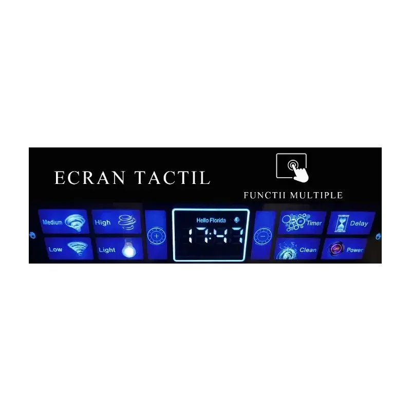 Electronice si Electrocasnice - Aragazuri, cuptoare si hote - Hote - Hote decorative - Hota inteligenta Florida, comenzi vocale, senzori de miscare, touch screen, autocuratare, 3 trepte, 840 m3/h, 180W, 60cm - Infinity.ro