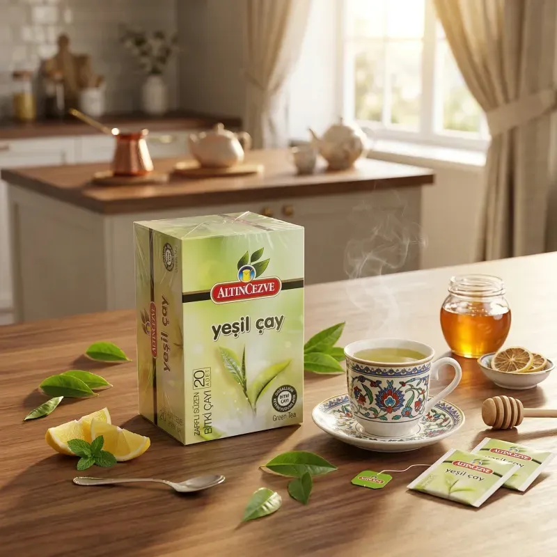 Market - Cafea si ceaiuri - Ceaiuri - Ceai Turcesc Verde Altıncezve 40g - 20 Plicuri Natural - Infinity.ro