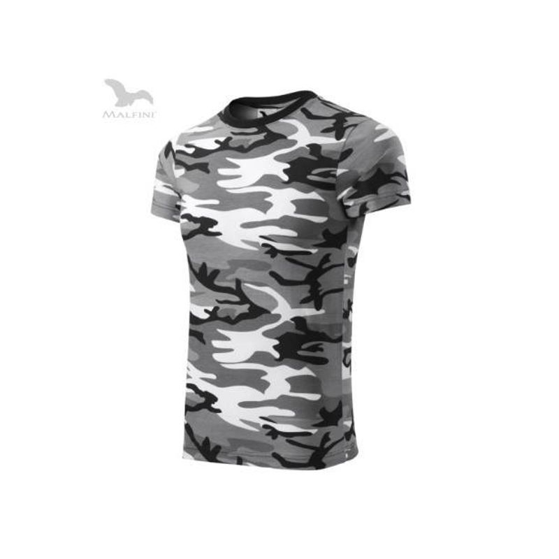 Fashion, accesorii si bijuterii - Barbati - Imbracaminte - Tricouri si bluze barbati - Tricou unisex CAMOUFLAGE cu maneca scurta Malfini, camuflaj gri - S - Infinity.ro