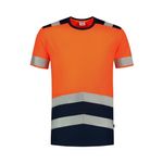 Fashion, accesorii si bijuterii - Barbati - Imbracaminte - Tricouri si bluze barbati - Tricou unisex, T-Shirt High Vis Bicolor T01, Malfini, portocaliu - XL - Infinity.ro