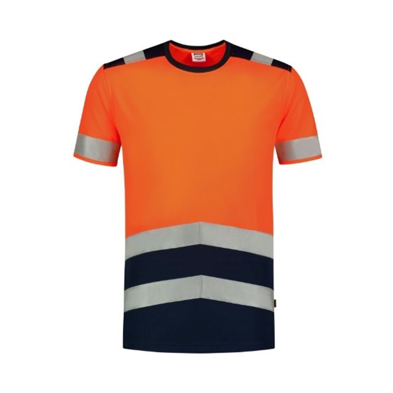 Fashion, accesorii si bijuterii - Barbati - Imbracaminte - Tricouri si bluze barbati - Tricou unisex, T-Shirt High Vis Bicolor T01, Malfini, portocaliu - XL - Infinity.ro