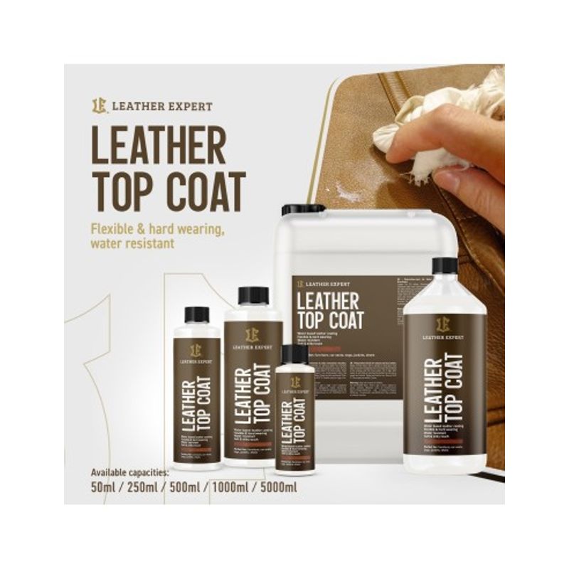 Auto si Moto - Piese auto si accesorii - Caroserie - Vopsele auto si accesorii - Lac Satinat pentru Vopsit Piele LEATHER EXPERT Top Coat, 500ml - Infinity.ro