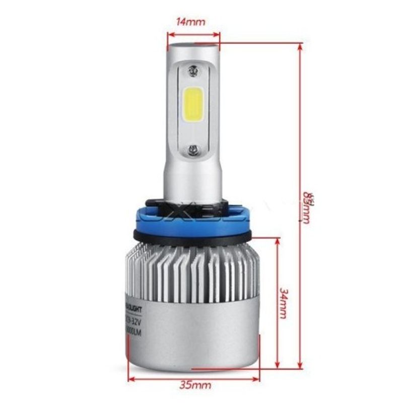 Auto si Moto - Electrice auto - Iluminare si semnalizare - Becuri auto - Set 2 leduri H8 COB Canbus pentru far auto putere 72W, 6000k, luminozitate 8000 Lm, 12V - 24V - Infinity.ro