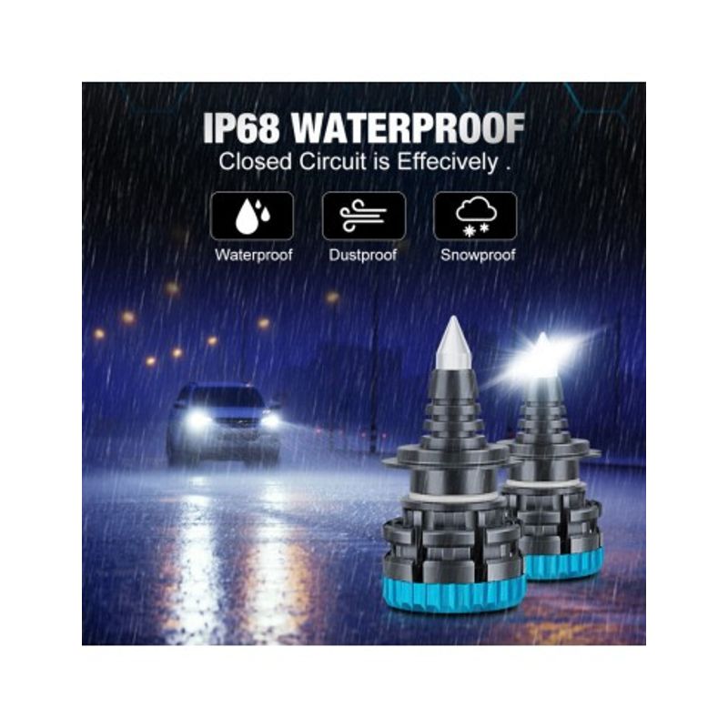 Auto si Moto - Electrice auto - Iluminare si semnalizare - Becuri auto - Set 2 leduri H7 Quart 25.000 Lm Canbus 360 grade pentru far cu lupa, putere 110W/set, 12V-24V - Infinity.ro