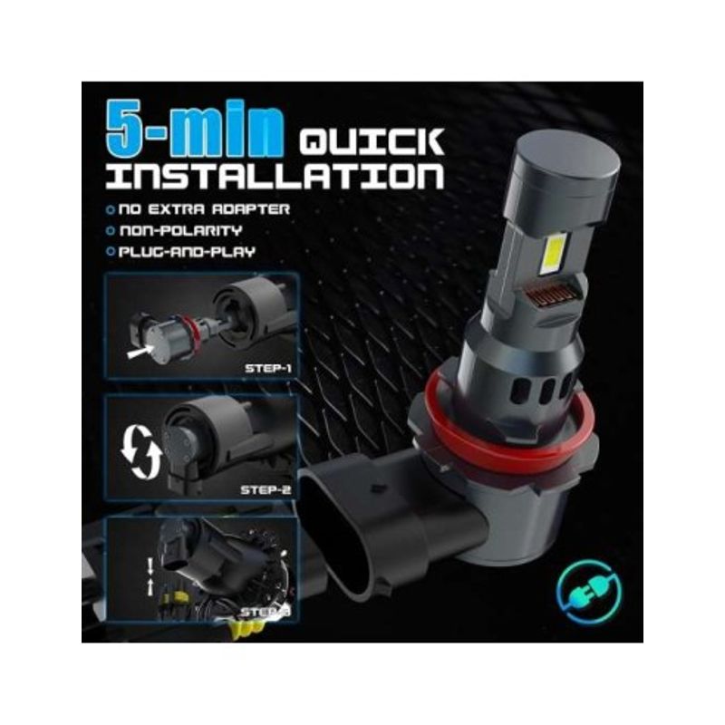 Auto si Moto - Electrice auto - Iluminare si semnalizare - Becuri auto - Set 2 leduri auto H8 Canbus, putere 70W, luminozitate 7000 Lm, 12V - Infinity.ro