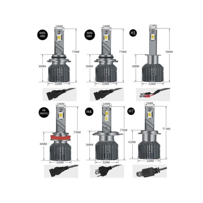 Auto si Moto - Electrice auto - Iluminare si semnalizare - Becuri auto - Set 2 leduri auto HB4 / 9006 Canbus, 3000K/4300K/6000K, putere 50W, luminozitate 11.000 Lm, 12V - Infinity.ro
