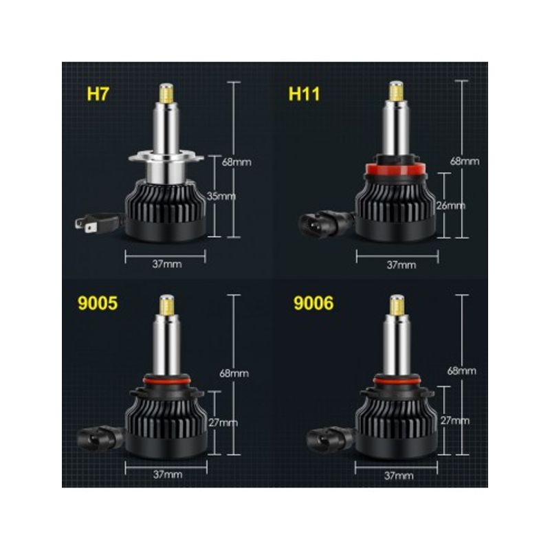 Auto si Moto - Electrice auto - Iluminare si semnalizare - Becuri auto - Set 2 leduri H7 M9 4300K Lumina Calda, Canbus 360 grade pentru far auto, putere 80W/set, luminozitate 8000 Lm/set, 12V - Infinity.ro