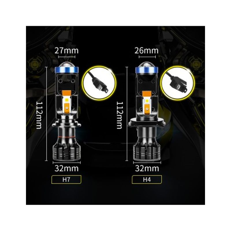 Auto si Moto - Electrice auto - Iluminare si semnalizare - Becuri auto - Lupe Bi Led H7 putere 50W luminozitate 6000 Lumeni 12V - Infinity.ro