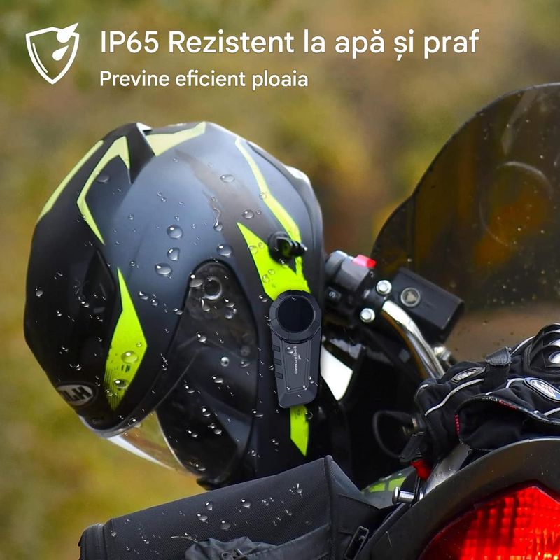 TV, Audio-Video si Foto - Portabile audio - Casti audio - Casca Bluetooth pentru MOTO, Intercom pentru 6 persoane 1200m, Baterie 11 ore, Anulare zgomot, Rezistenta apa - Infinity.ro